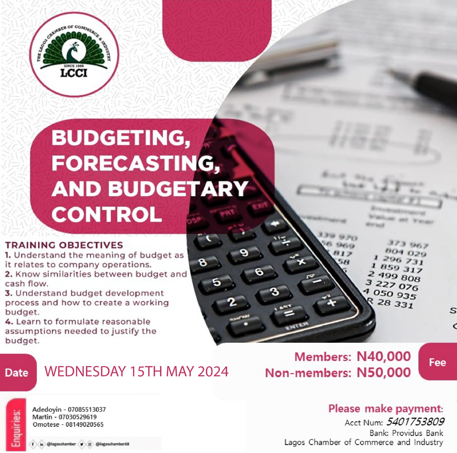 EFFECTIVE BUDGETING, FORECASTING & BUDGETARY CONTROL