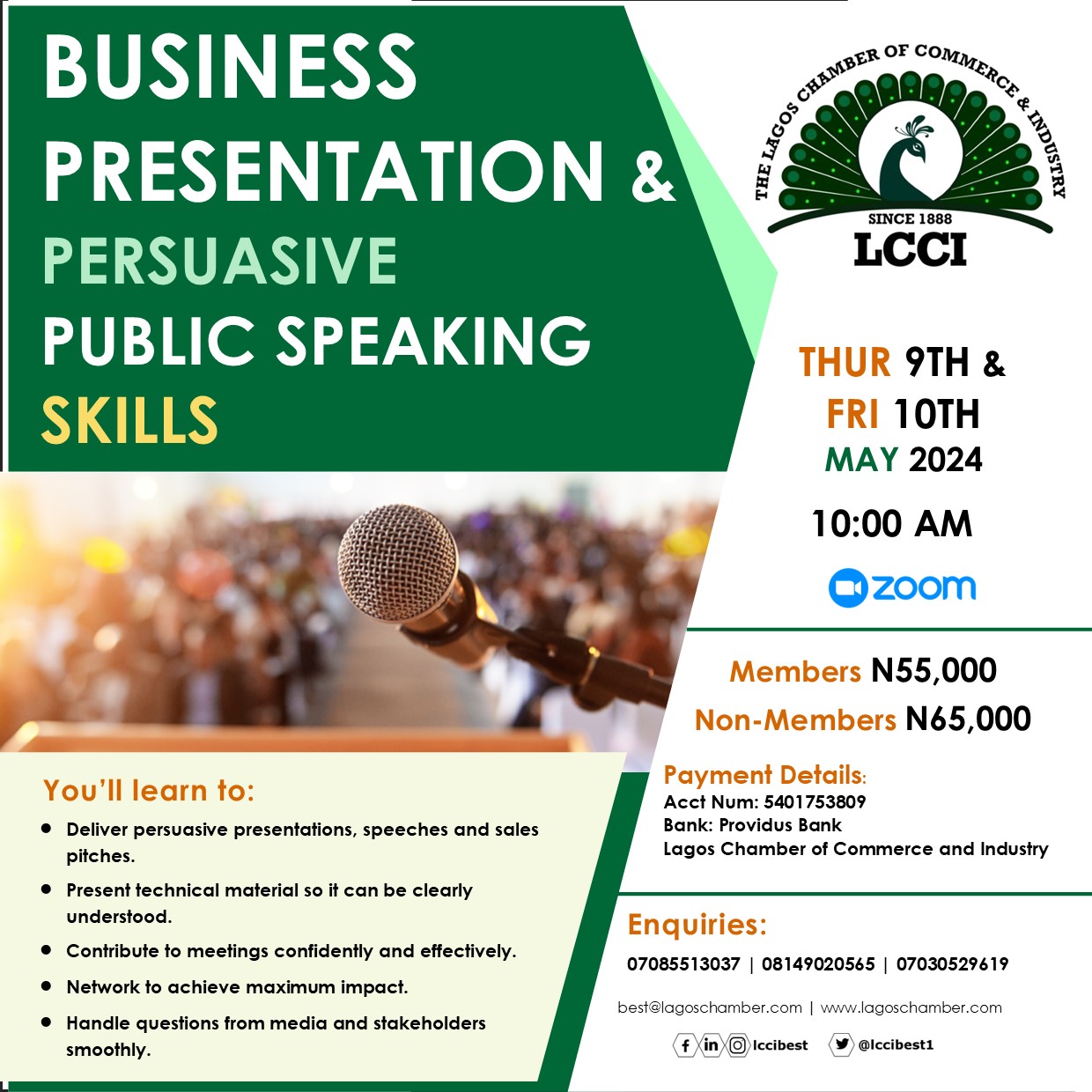 BUSINESS PRESENTATION & PERSUASIVE PUBLIC SPEAKING SKILLS