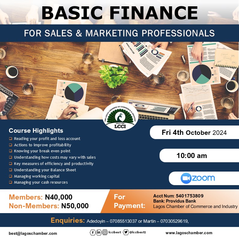 BASIC FINANCE FOR SALES & MARKETING PROFESSIONALS