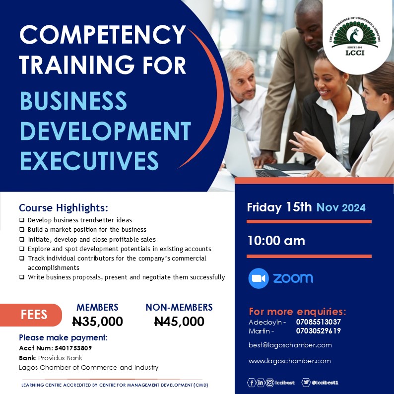 COMPETENCY TRAINING FOR BUSINESS DEVELOPMENT EXECUTIVES