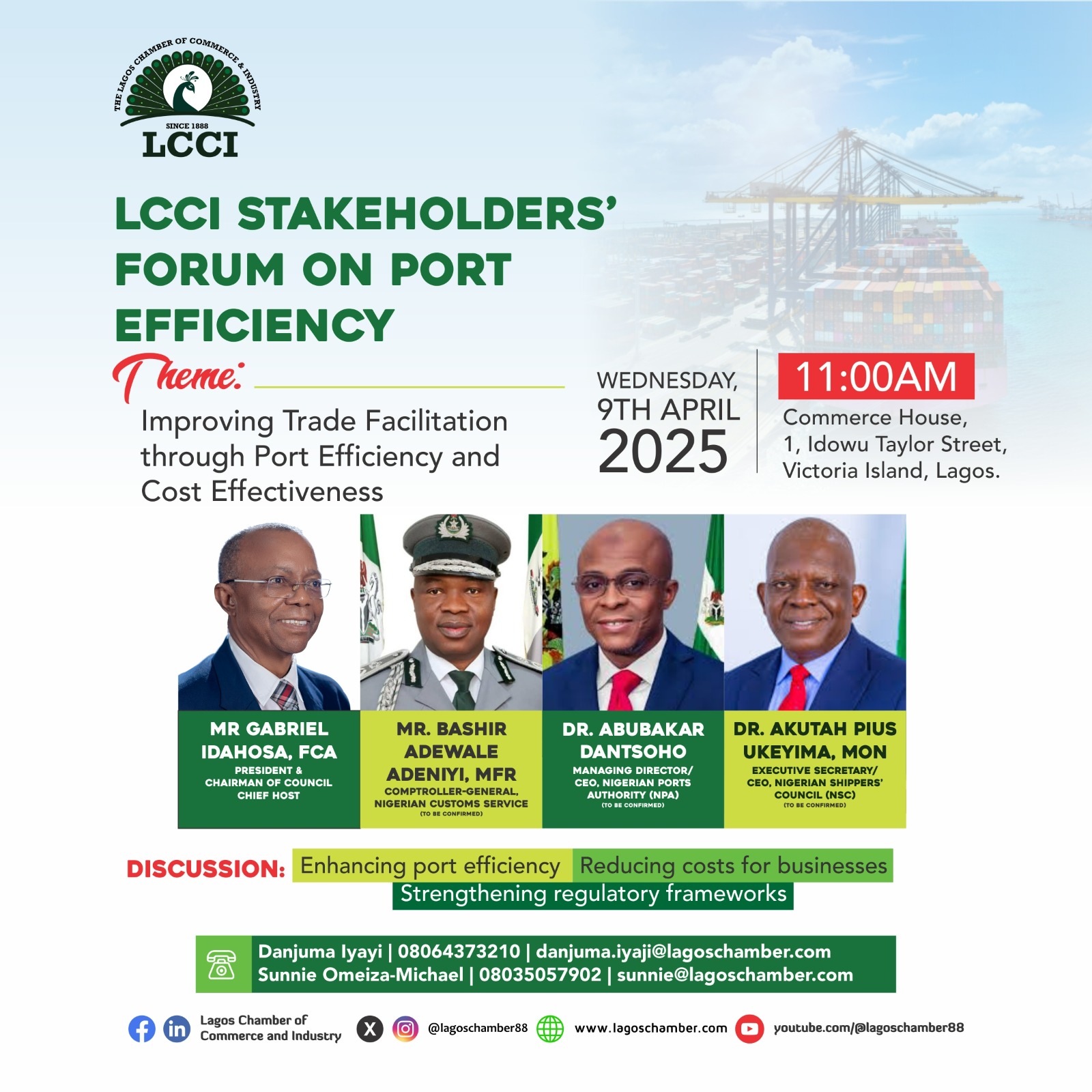 LCCI STAKEHOLDERS' FORUM ON PORT EFFICIENCY
