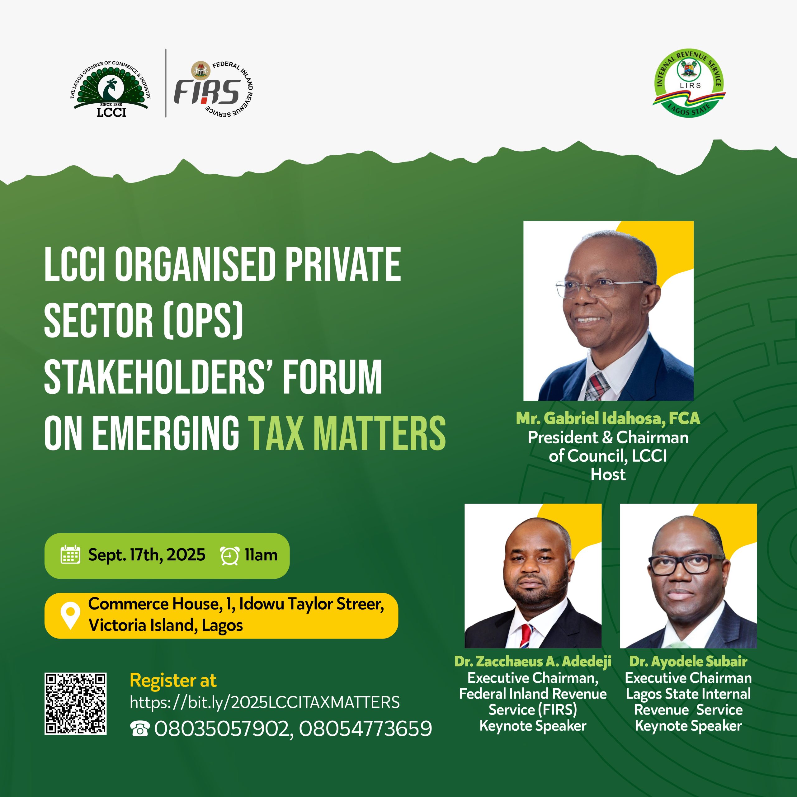 LCCI Organized Private Sector Stakeholders' Forum on Emerging Tax Matters