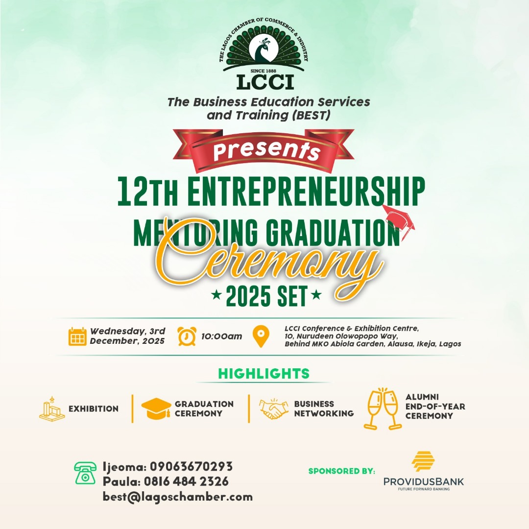 12TH LCCI ENTREPRENEURSHIP MENTORING GRADUATION CEREMONY
