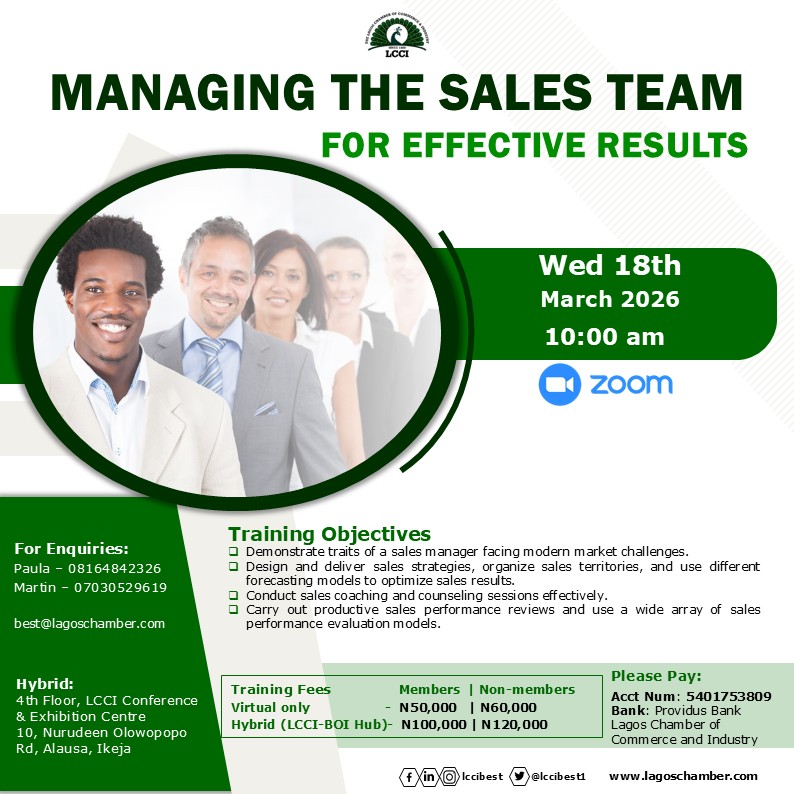 MANAGING THE SALES TEAM FOR RESULTS