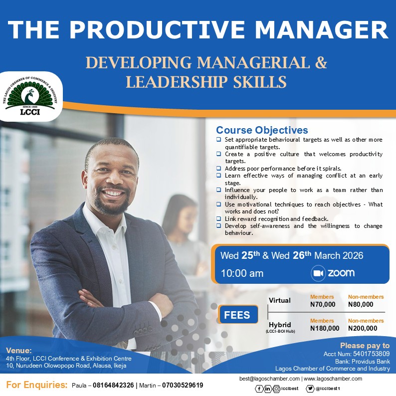 The Productive Manager: Developing Managerial & Leadership Skills