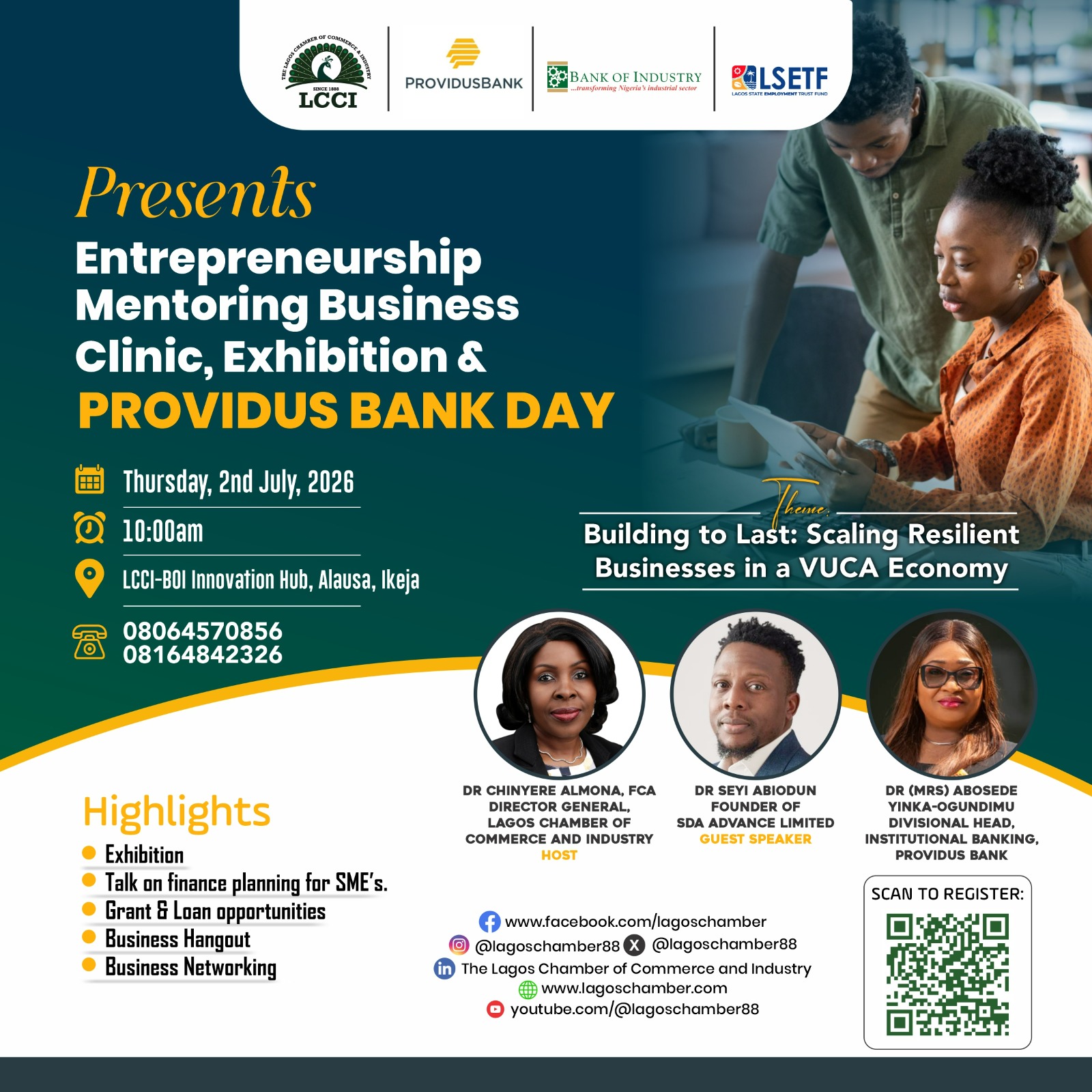 2026 LCCI Entrepreneurship Mentoring Program Business Clinic & Providus Bank Day